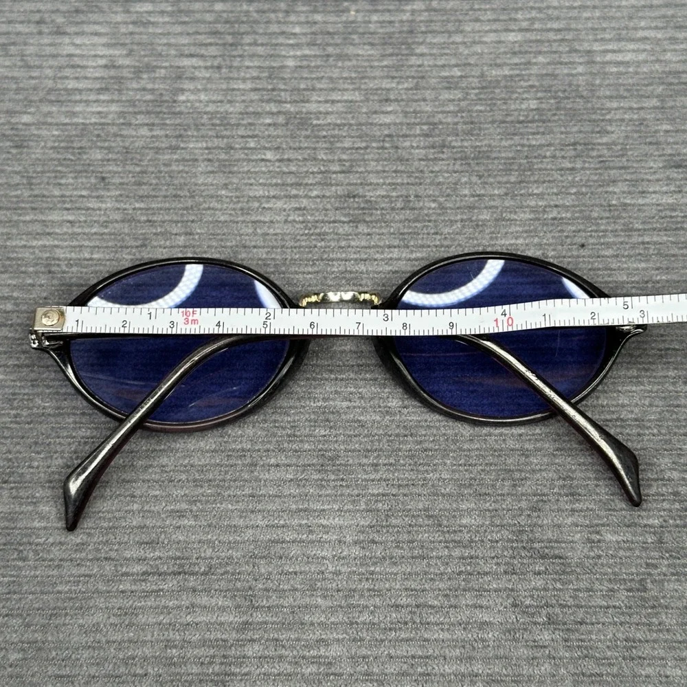 Revlon Vintage Oval Sunglasses Purple Burgundy Frame Blue Tint Lenses Retro 90s
